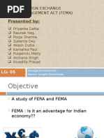 Presented By:: Foreign Exchange Management Act (Fema)