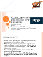 Value Addition and Processing of Poultry Products