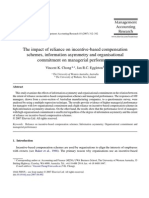 Chong The Impact of Reliance On Incentive Based Compensation Schemes, Information Asymmetry and o