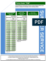 Toms Creek "TOM": Toms Creek NO Service Sundays Toms Creek Summer Service Weekdays Toms Creek Summer Service Saturdays
