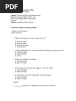 Chemical and Physical Changes