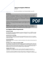 Selection of Incident Investigation Methods