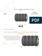 Kit Com 4 Pneus Aro 16 Michelin 205 - 55R16 Primacy 3 - Automotivo - Carros - Walmart