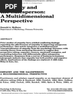 Empathy and The Salespersona Multidimendional Perspective PDF