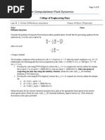 Lab Sheet For Computational Fluid Dynamics: College of Engineering Pune