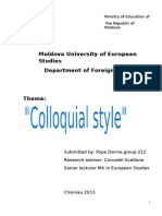 Moldova University of European Studies Department of Foreign Languages