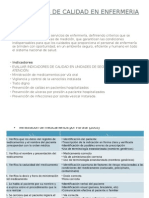 Indicadores de Calidad en Enfermeria