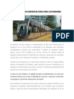 Tren Eléctrico Metropolitano para Cochabamba