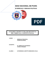 Derecho Procesal Constitucional - Analisis Sentencia Del TC