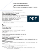 Fluid Mechanics and Machinery: 1. Define Density or Mass Density