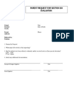 504 Parent Request Form