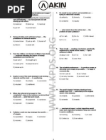 1.-21. Sorularda, Cümlede Boş Bırakılan Yere Uygun