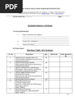 Tender Form Pa Systems