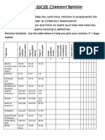 Year 10 Chemistry Revision Schedule Booklet