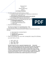 CAPE UNIT 1 Chemistry Test II