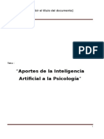 Aportes de La Inteligencia Artificial A La Psicología"