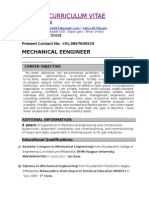 Curriculum Vitae: Mechanical Eengineer