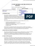 Selection of An NDT Method and The Extent of Testing