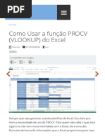 Como Usar A Função PROCV (VLOOKUP) Do Excel