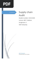 Supply Chain Audit: Student Number: 212115103 Lecture: MR T. Mallane Assignment: 1 HMT Chitamba