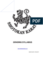 Shotokan Karate Grading Syllabus 