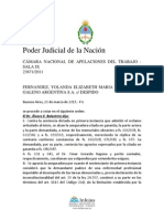 Fernandez Yolanda Elizabeth Maria Del Pilar C. Galeno Argentina S.A. S. Despido PDF