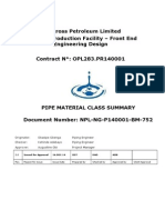 NPL-NG-P140001-BM-752 Pipe Material Class Summary - Rev 2.0