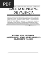 Reforma de La Ordenanza Sobre Ejidos y Demas Bienes Inmuebles Del Municipio Valencia