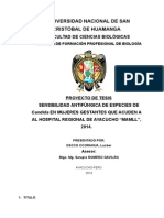 Sensibilidad Antifúngica de Especies de Candida en Mujeres Gestantes Que Acuden Al Hospital Regional de Ayacucho "MAMLL"?, 2014.