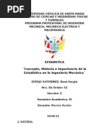 Concepto, Historia e Importancia de La Estadística en La Ingeniería Mecánica