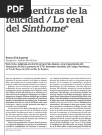 Éric Laurent - Las Mentiras de La Felicidad - Lo Real Del Sinthome