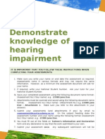 Demonstrate Knowledge of Hearing Impairment