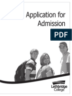 Application For Admission