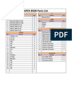 APEX B500 Parts List