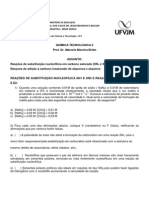 Atividade 8 - Reações de Substituição, Eliminação e Adição