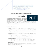 Convocatoria Copa Pacifico Natación 2015