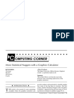 Omputing Corner Omputing Corner: More Statistical Nuggets With A Graphics Calculator