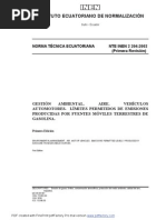 Emision Por Gasolina NTE INEN 2 204 - 2002 Gestion Ambiental