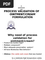 Process Validation of Ointment Creams