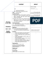 Class/ Time/ Subject Content Impact