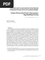 Un Estudio Sobre Las Representaciones Del Profesorado de Educación Primaria Acerca de La Enseñanza Bilingüe