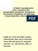 Metabolism of Lipids