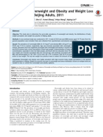 Prevalence of Overweight and Obesity and Weight Loss Practice Among Beijing Adults, 2011