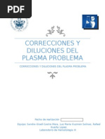 Correcciones y Diluciones Del Plasma Problema