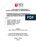 La Sensibilizacion A Los Pobladores Del Mercado Huamantanga Respecto Al Manejo Adecuado de Residuos Solidos