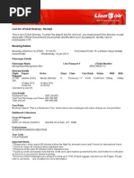 Lion Air Eticket Itinerary / Receipt