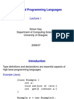 Types and Programming Languages: Simon Gay Department of Computing Science University of Glasgow