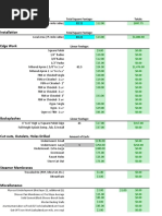 Template & Fabrication/ Cutting: Total Square Footage: Totals: 83.15