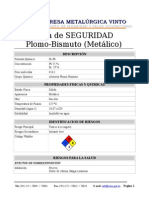 Ficha de Seguridad Plomo Bismuto (Metalico)