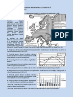 Fisa de Lucru Europa. Regionarea Climatica Pentru Bacalaureat